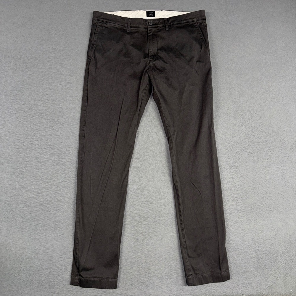 J.Crew Pants Mens 34x34 Charcoal Gray 484 Slim Fit Stretch Chino Cottn Preppy